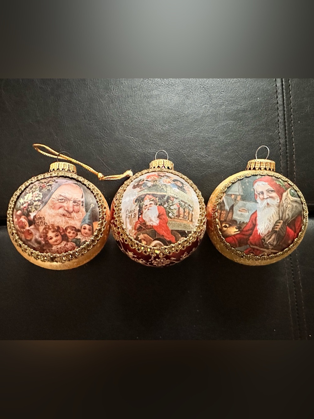 Christmas By Krebs ~ Santas on Silk Series ~  Circa 1908